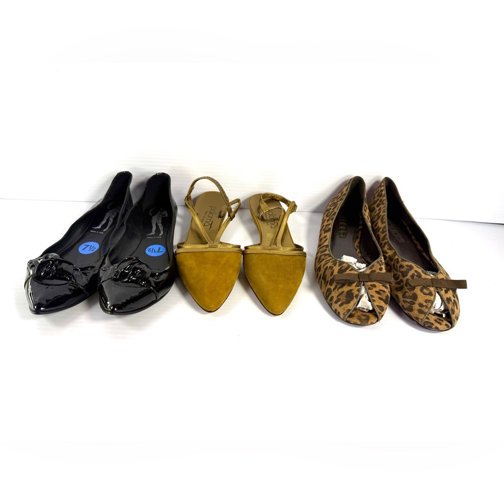 Moda - Belle- Paloma Women's Flats & Loafers - Black, Gold, Leopard Print 7.5